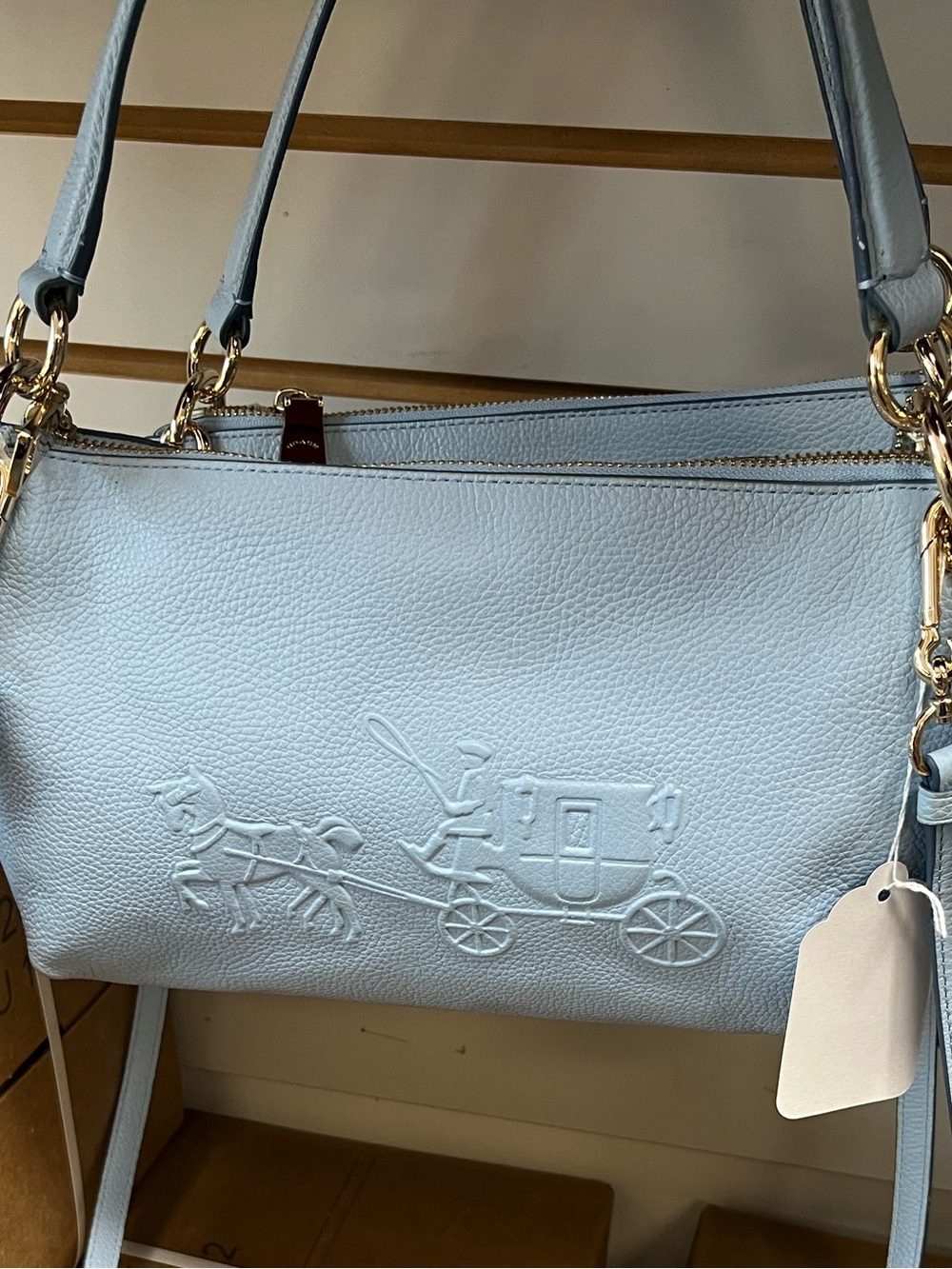 COACH Leather Crossbody Powder Blue NWT